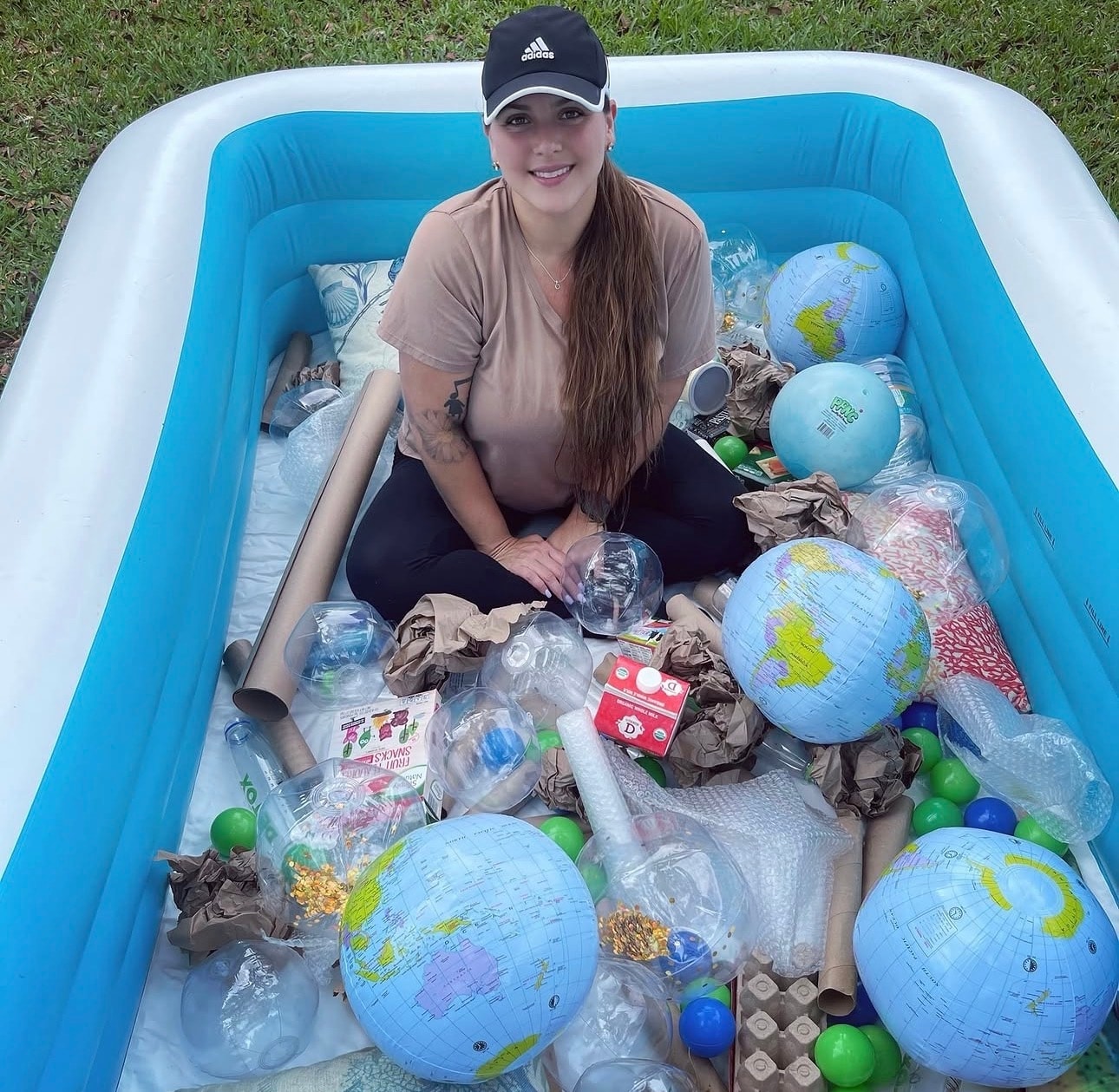 Janice guiding children through a sensory activity